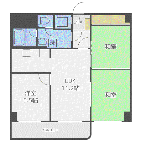 ライオンズマンション真駒内公園(3LDK/6階)の間取り写真