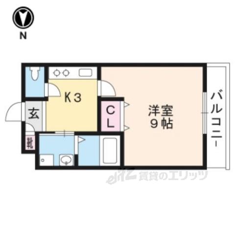 COTO GLANCE一乗寺駅前(1K/4階)の間取り写真