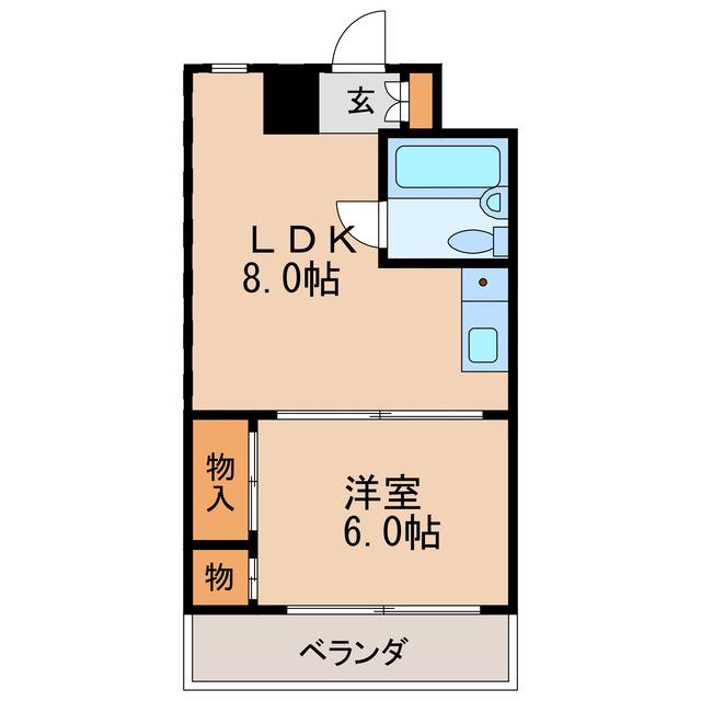 ラ・クール泉(1LDK/6階)の間取り写真