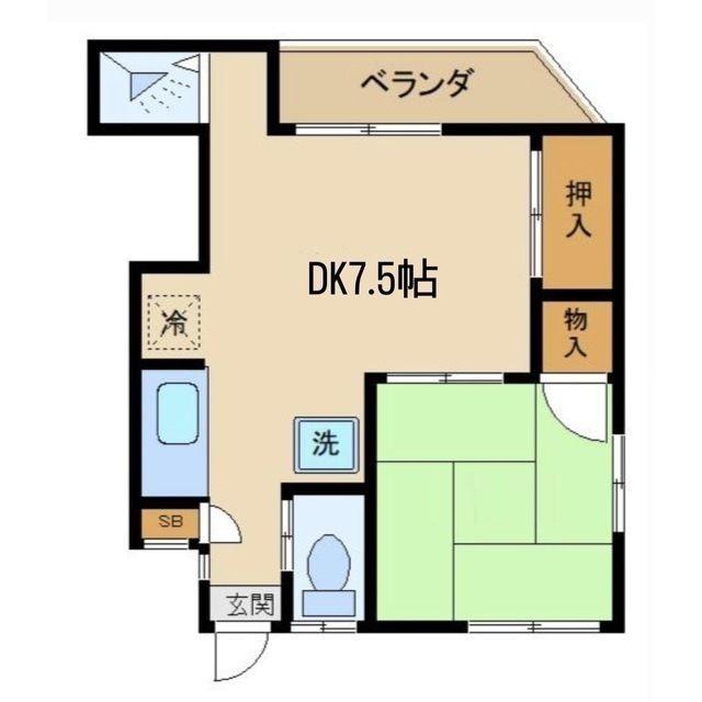 なるみ荘(1DK/1階)の間取り写真