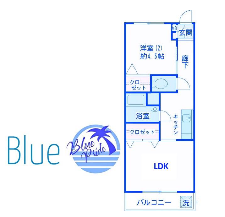 横浜スカイマンション(1LDK/4階)の間取り写真