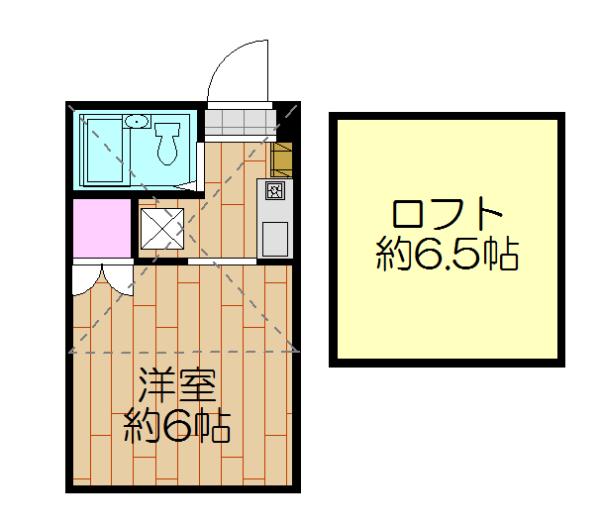 アブニール町田(ワンルーム/2階)の間取り写真