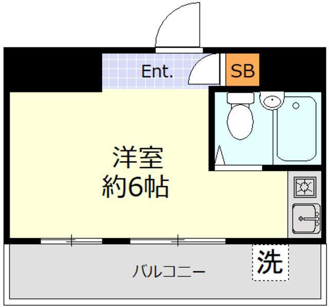 ポートハイム前里町(ワンルーム/5階)の間取り写真