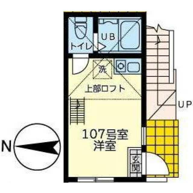 ユナイト戸塚ヴェルサイユの杜(ワンルーム/1階)の間取り写真