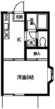 藤和コーポ東台 I(1K/1階)の間取り写真