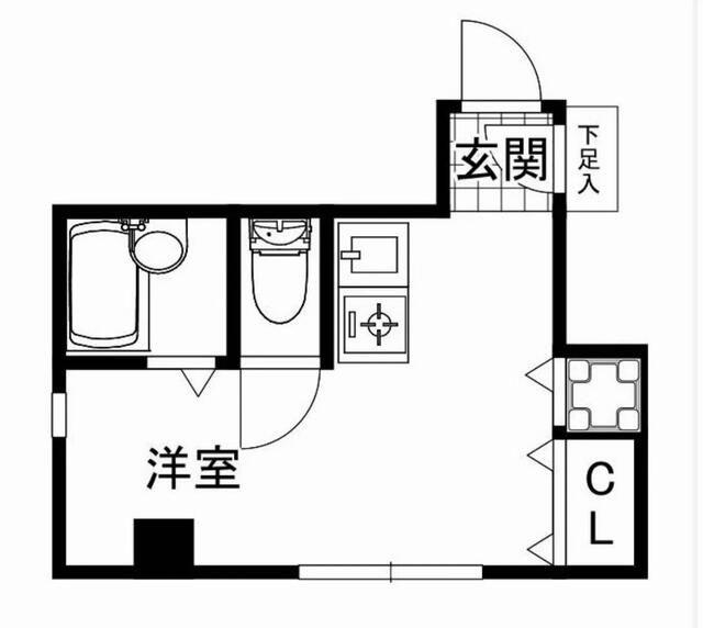クレセントM(ワンルーム/2階)の間取り写真