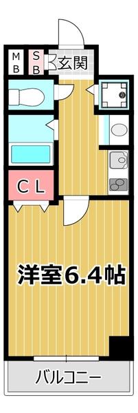 プレサンス淀リーヴァ(1K/2階)の間取り写真
