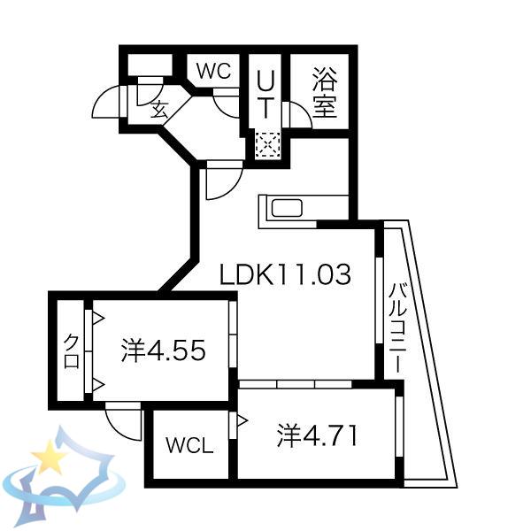 MCDIARMID(2LDK/3階)の間取り写真