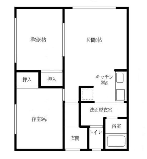 さうすあべにゅう(2LDK/2階)の間取り写真