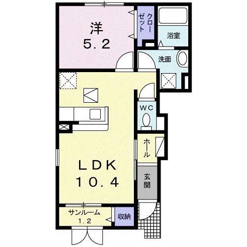 NEO PHOENIX(1LDK/1階)の間取り写真