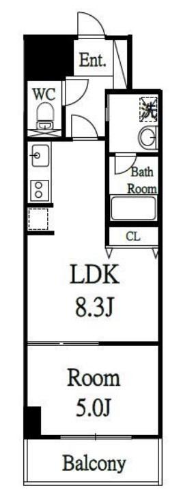 ブラービ南船場(1LDK/10階)の間取り写真