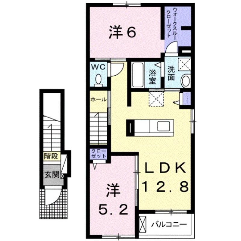 フォレスト ヒル(2LDK/2階)の間取り写真