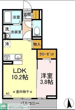 LUPINUS A棟 ルピナス(1LDK/3階)の間取り写真