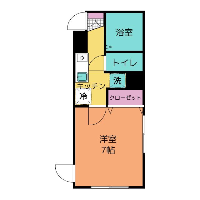 シャルムドミール成増(1K/1階)の間取り写真
