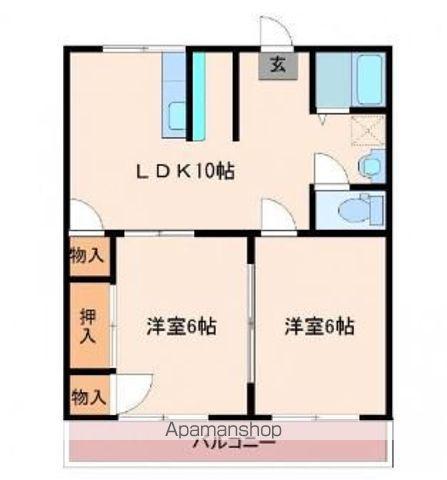 フレッシュハイツ(2LDK/1階)の間取り写真