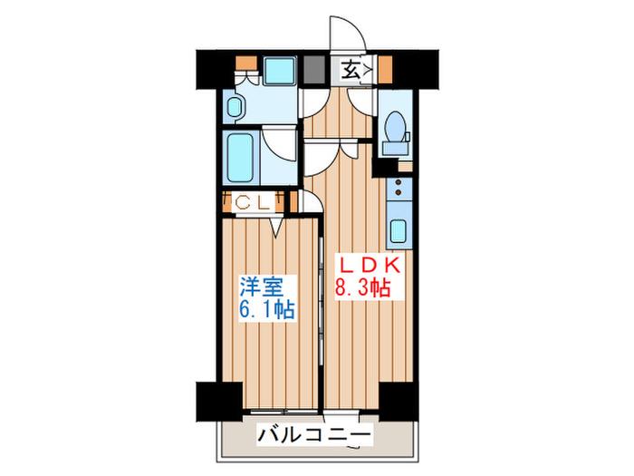 グランドロアール仙台西公園(1LDK/2階)の間取り写真