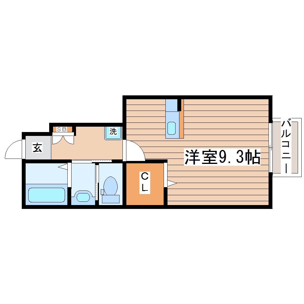 ラルーチェ・S(ワンルーム/1階)の間取り写真