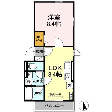 MAESTRO (1LDK/1階)の間取り写真
