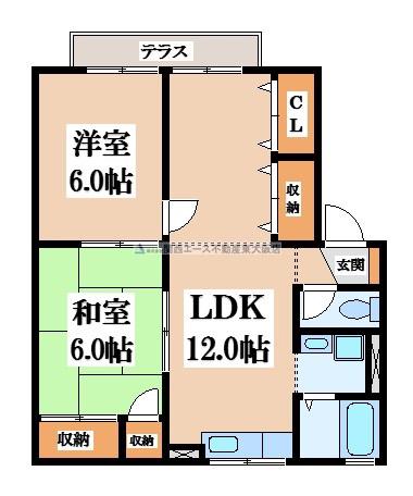 グリーンセゾン(2LDK/1階)の間取り写真