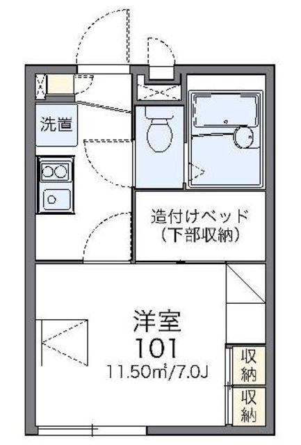 レオパレスグリーンビレッジ(1K/2階)の間取り写真