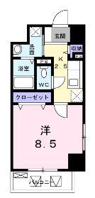 フォレスト引野(1K/2階)の間取り写真