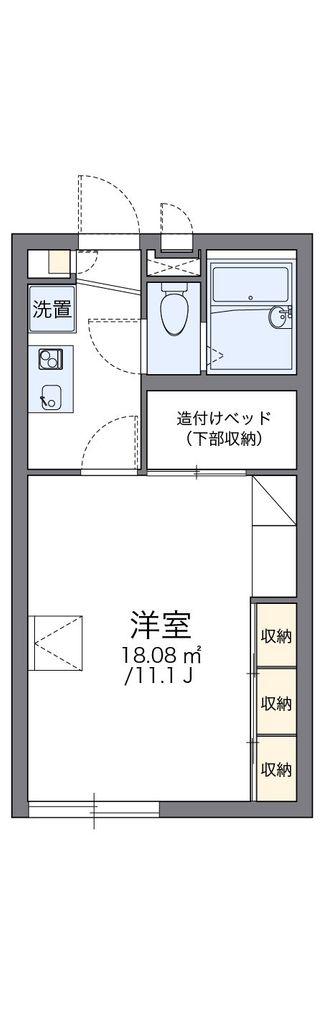 レオパレス一本杉II(1K/1階)の間取り写真