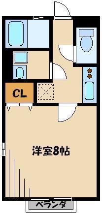 カルミア(ワンルーム/3階)の間取り写真