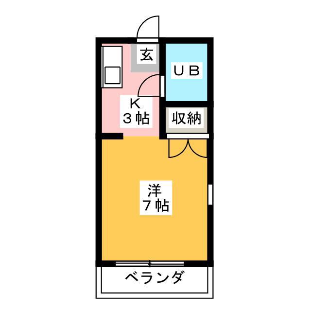 ハイツサンリバー(1K/1階)の間取り写真