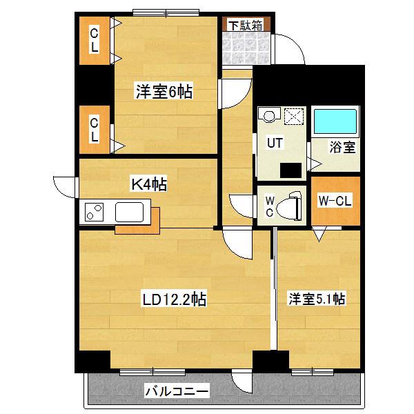 RESULT(2LDK/6階)の間取り写真