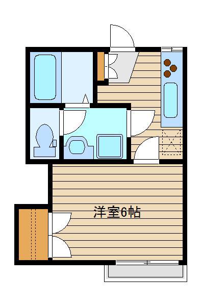 ウッドヴィレッジ新江古田(1K/2階)の間取り写真