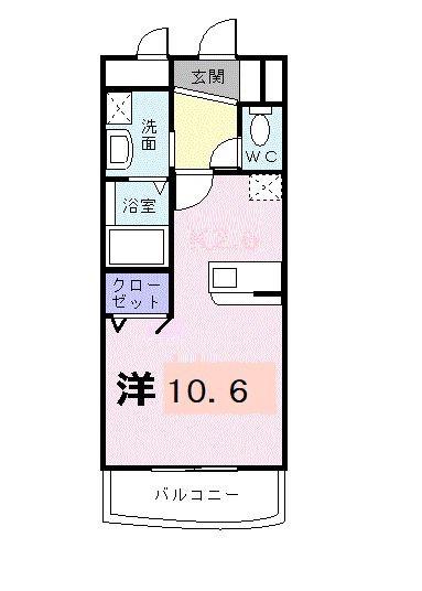 シャンドフレーズII(ワンルーム/1階)の間取り写真