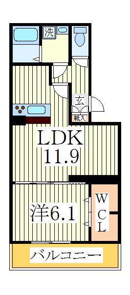 ノールメゾン南流山 I(1LDK/1階)の間取り写真