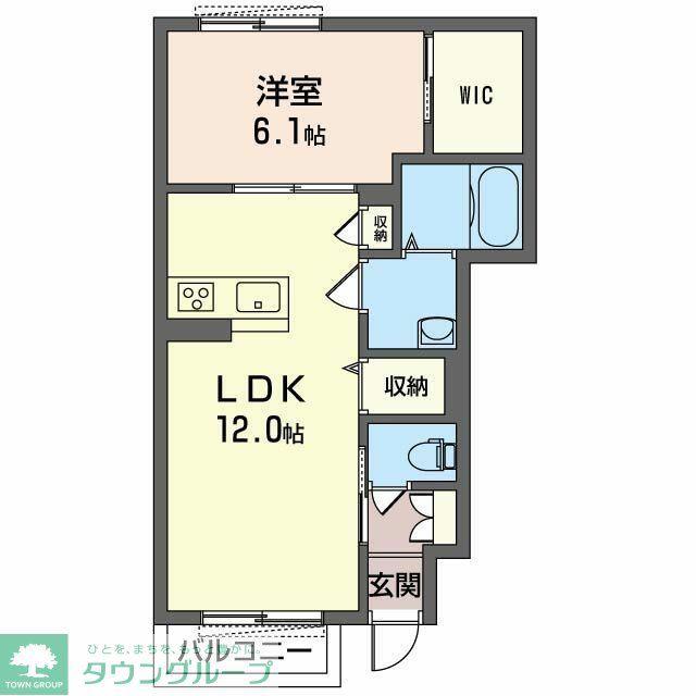 ルミナスA(1LDK/1階)の間取り写真