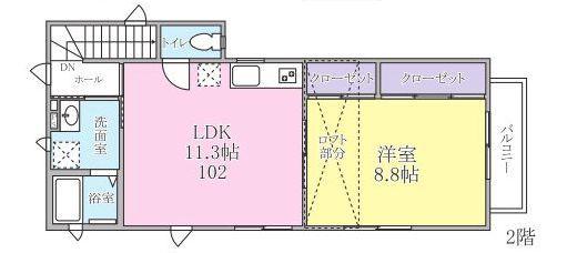 メゾン・ルミエール(1LDK/2階)の間取り写真