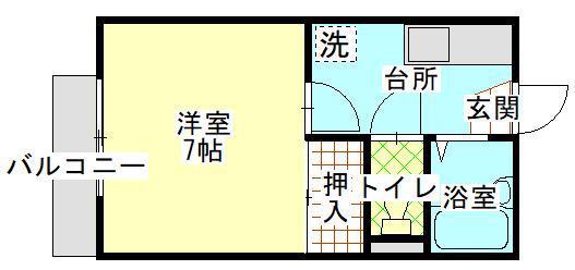 グリンピュア(1K/1階)の間取り写真