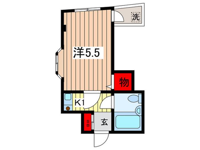 フラッツ茜(1K/2階)の間取り写真
