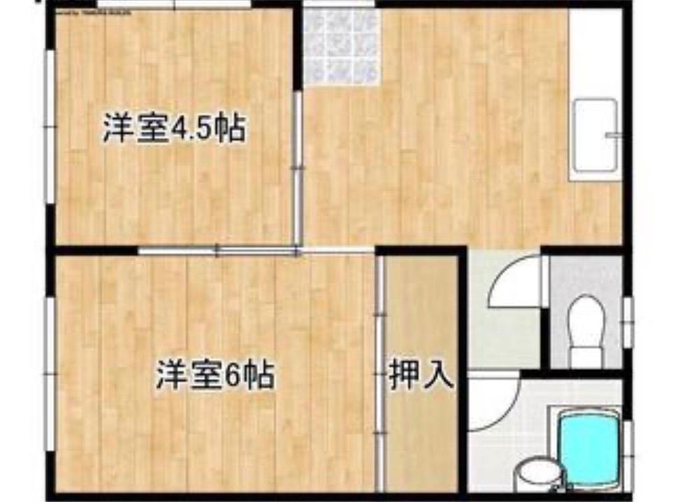 大田アパート(2DK/2階)の間取り写真