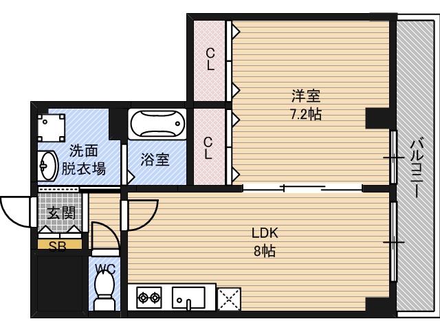 ハイツグランマーク(1LDK/3階)の間取り写真