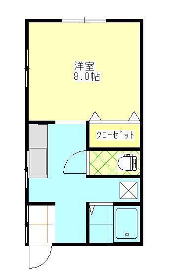 ブルーム一番館(ワンルーム/2階)の間取り写真