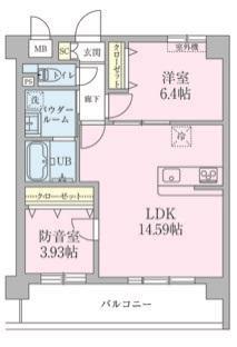 LA CASA DOLCEラカーサドルチェ(2LDK/3階)の間取り写真