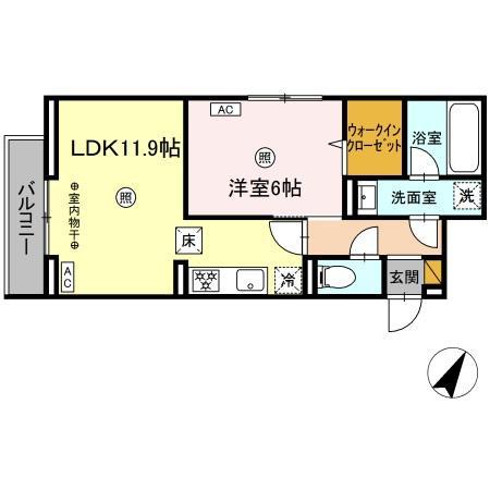 デュランタ(1LDK/1階)の間取り写真
