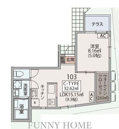 パルゼ経堂(1LDK/1階)の間取り写真