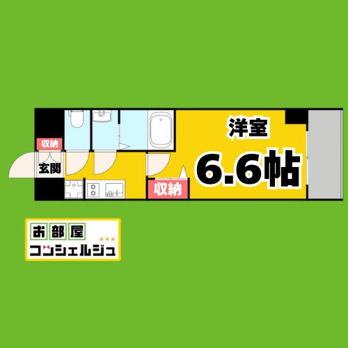 エステムコート名古屋グロース(1K/14階)の間取り写真