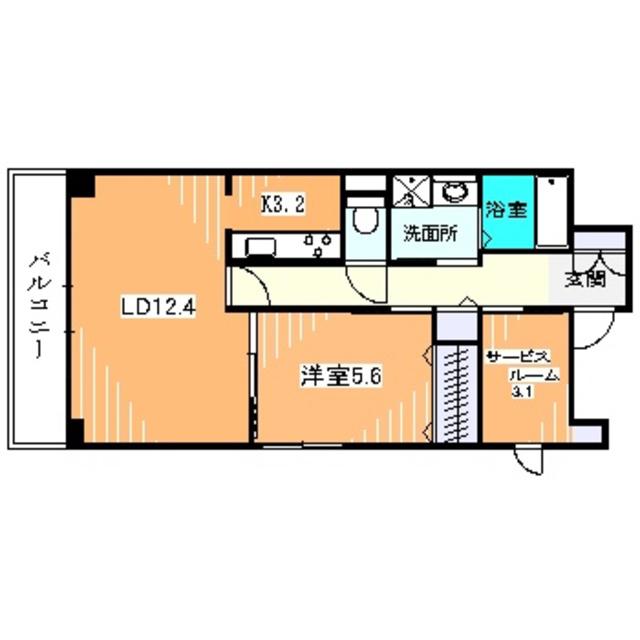 AZURE(1SLDK/7階)の間取り写真
