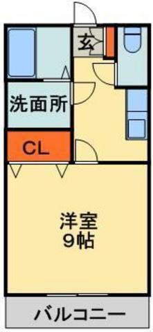 シャインヒルズ(1K/2階)の間取り写真