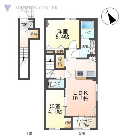 プレシア(2LDK/2階)の間取り写真