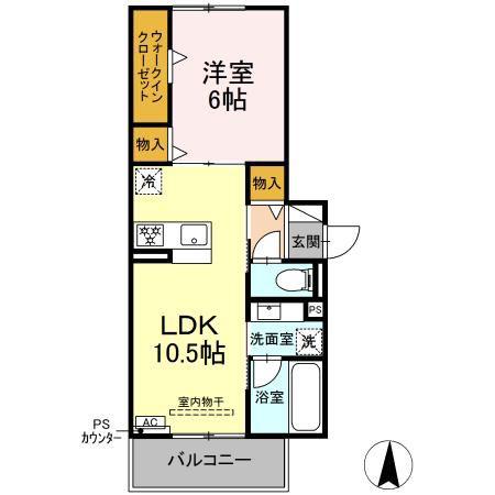 RAUM Y(1LDK/2階)の間取り写真