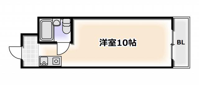 シティアーク天王寺(ワンルーム/2階)の間取り写真