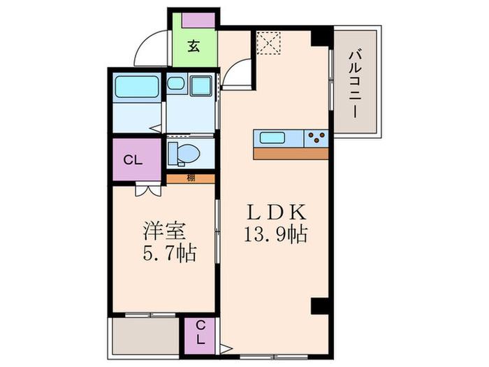 サンハイツ(1LDK/4階)の間取り写真