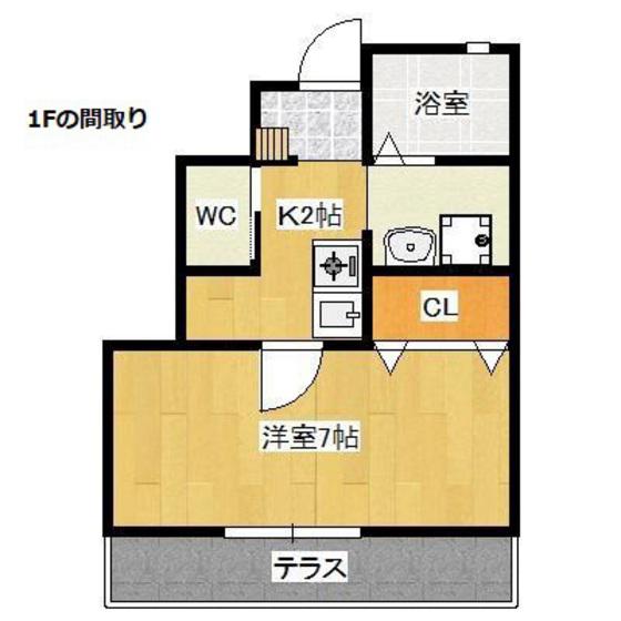 GRANTAGE(1K/2階)の間取り写真